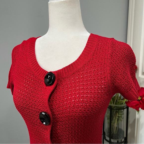 NEW Ann Taylor Silk Ribbed Open Knit Button Front Cardigan Sweater Jacket XS NWT - Picture 8 of 16